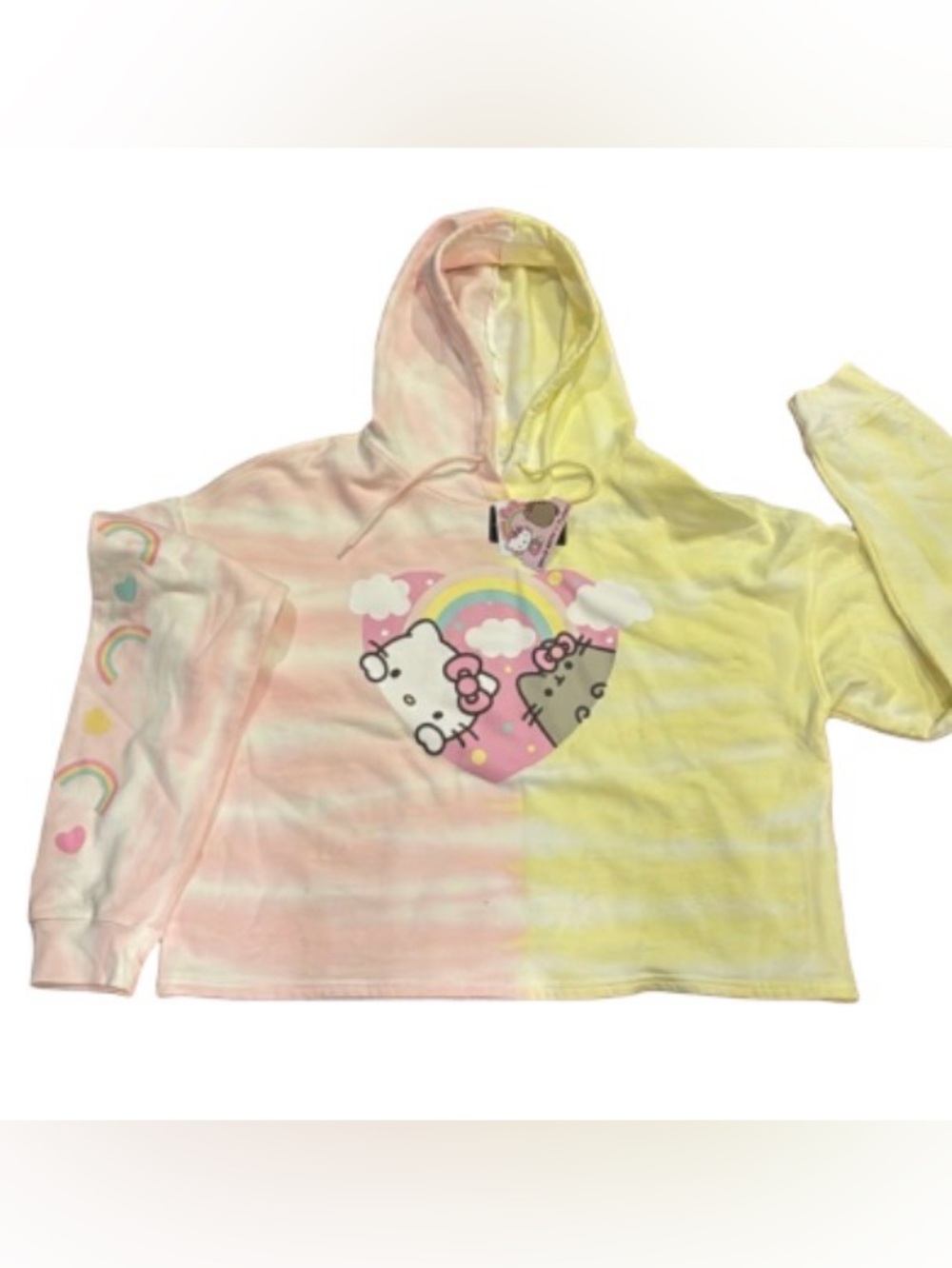 HELLO KITTY PUSHEEN  CROPPED HOODIE